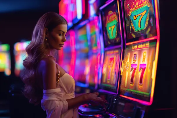 A man celebrating a winning moment on his laptop while gaming symbols float around him, capturing the excitement of TKPK games.